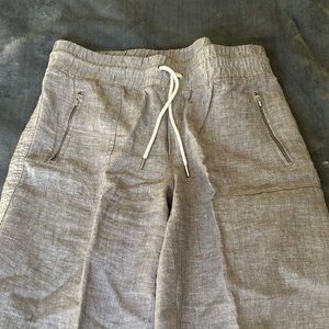 Athleta Gray Linen Wide Leg Pants